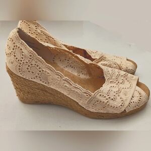COPY - White mountain Boho wedge Espadrille lace shoes sandals size 8